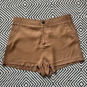 Zara Women’s Medium Classic Camel Shorts with Front Pockets